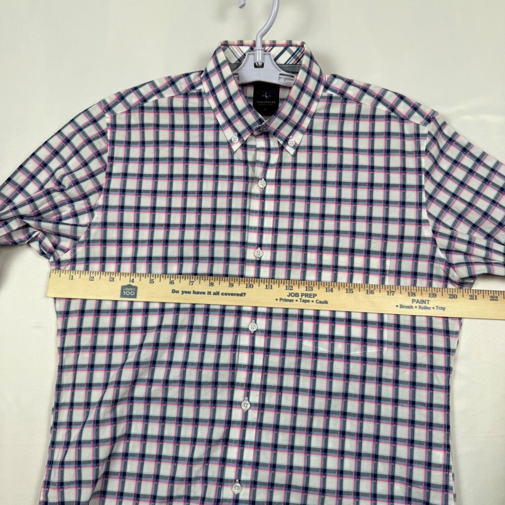 Tailorbyrd Men's Plaid Button Down Shirt Size Small Long Sleeve Casual Red Blue - Picture 6 of 9